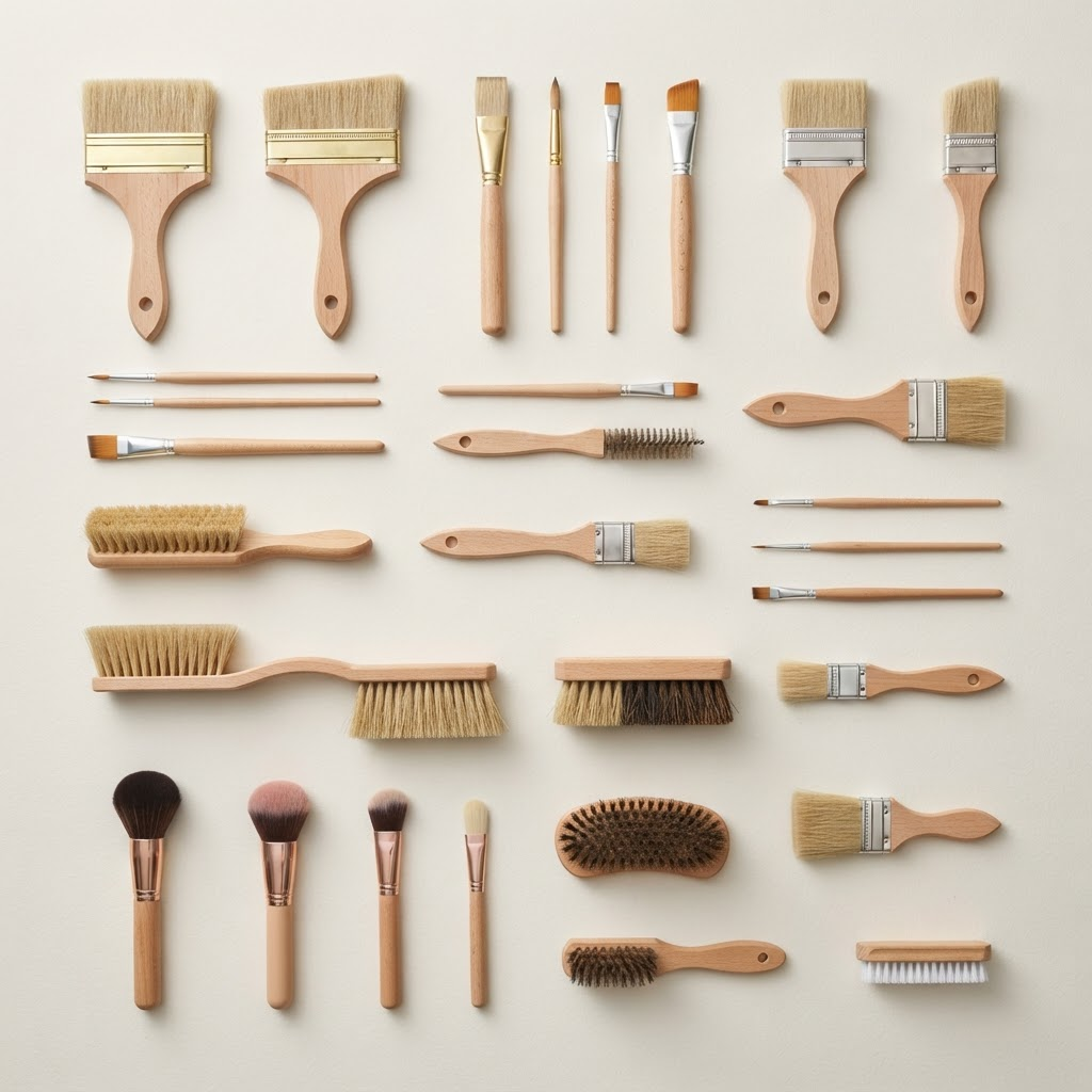 Multiple brushes arranged for B2B presentation